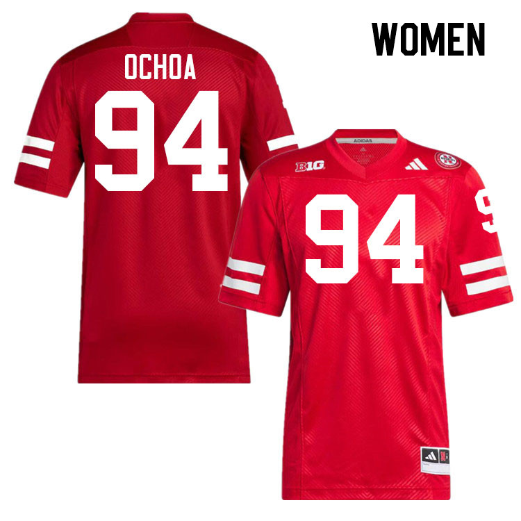 Women #94 Jordan Ochoa Nebraska Cornhuskers College Football Jerseys Stitched Sale-Scarlet